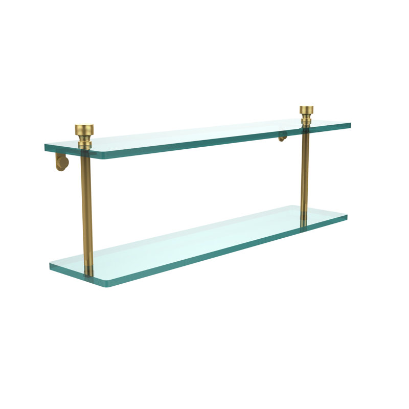 Ballenas 2 Piece Tiered Shelf, 16", Polished Brass