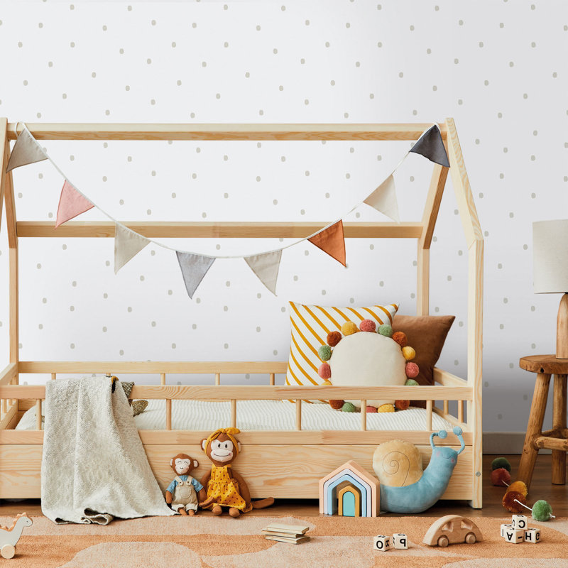 Bambino Collection Polka Dot Wallpaper Roll, Grey