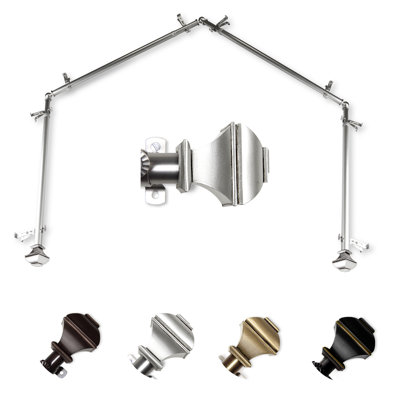 Ensemble de tringle à rideaux simple et quincaillerie pour fenêtre à 4 côtés Anferney
