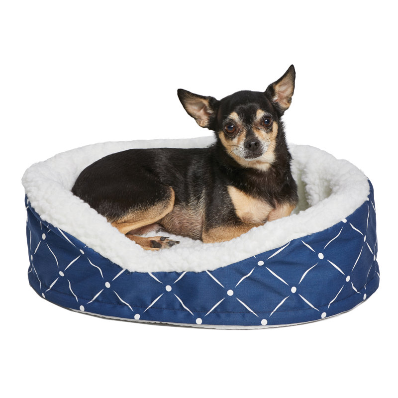 Lit de berceau orthopédique MidWest Homes for Animals Quiet Time Couture, Bleu, l 36 po x P 26,75 po x H 8,75 po