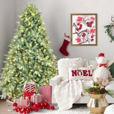 Arbre de Noël illuminé bleu-vert 5pi