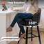 Tabouret de bar pivotant en similicuir 30 po avec pieds en bois massif-128942164-128942163