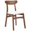 Troulloi 48cm H Fabric Upholstered Slat Back Side Chair in Beige