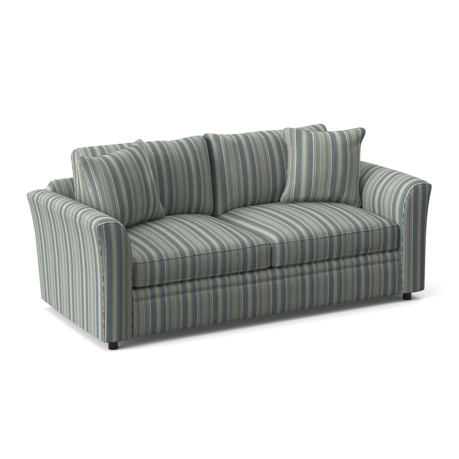 Northfield 85'' Upholstered Sofa, Green and Blue Stripe; 0252-54