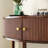 Louie Half-Moon Console Table with 2 Doors and Bottom Shelf