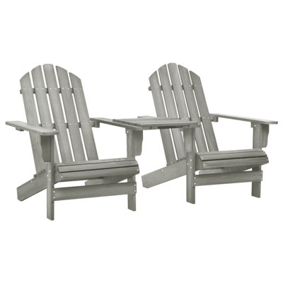 Grooms Solid Wood Adirondack Chair with Table