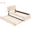 Lit plateforme simple tapissier avec lit gigogne en gigogne en molleton beige-452072396-452072386