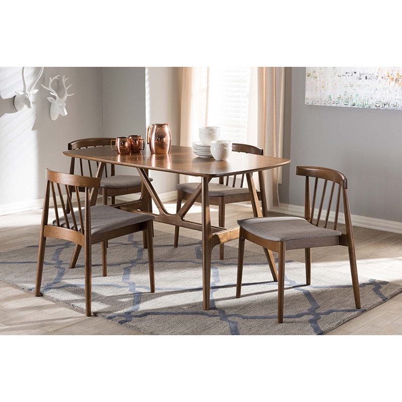 Watkin 5 Piece Solid Rubberwood Dining Set
