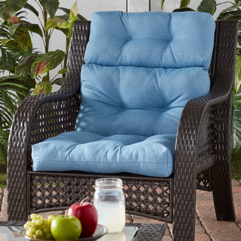 Lester Outdoor High Back Chair Cushion, Denim, 1