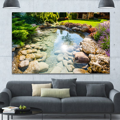 «Stream in Rocky Landscape», reproduction de photo sur toile tendue