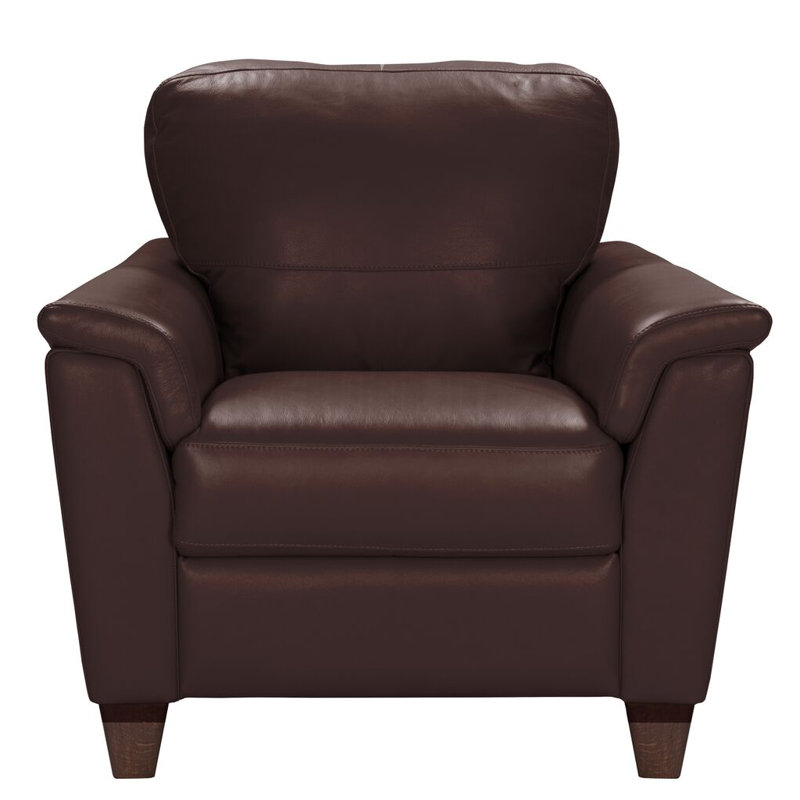 Fauteuil Dixon, Cuir véritable brun Brompton