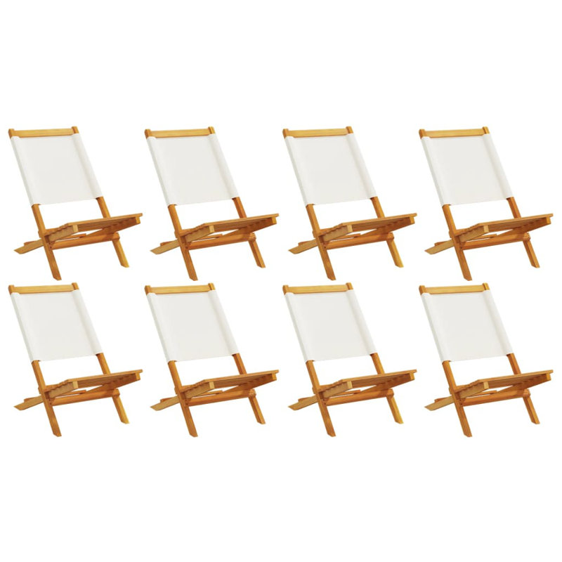16-4 Polyester/Polyester Blend Garden Chair With Cushion Folding Chair Set, White/Cream