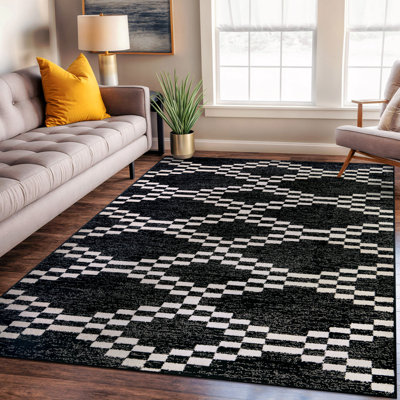 Tapis noir et blanc Modern Modern