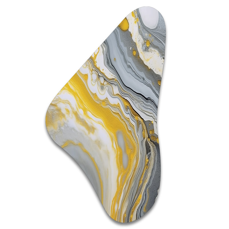 Chelmsford - art mural asymétrique en forme de Boomerang abstrait, H 31 po x l 17 po x P 1 po