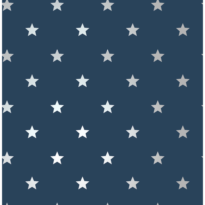 Papier peint géométrique bleu foncé Starry Motif, Bleu très foncé