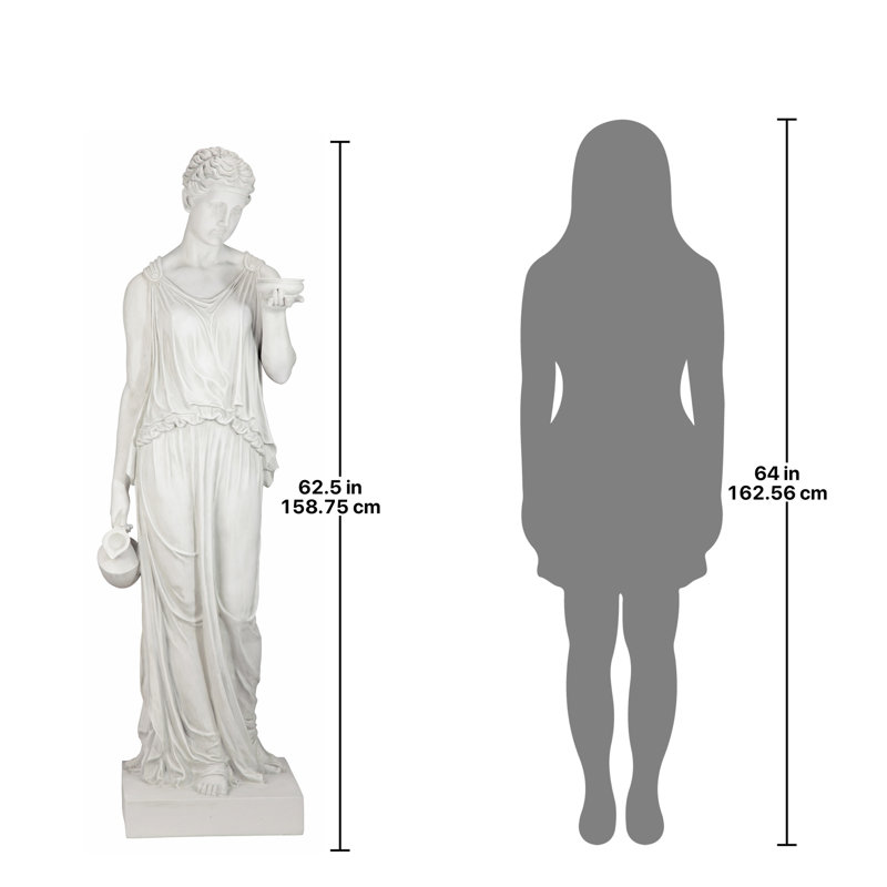 Hebe The Goddess of Youth Statue, 62.5" H X 20" W X 15" D