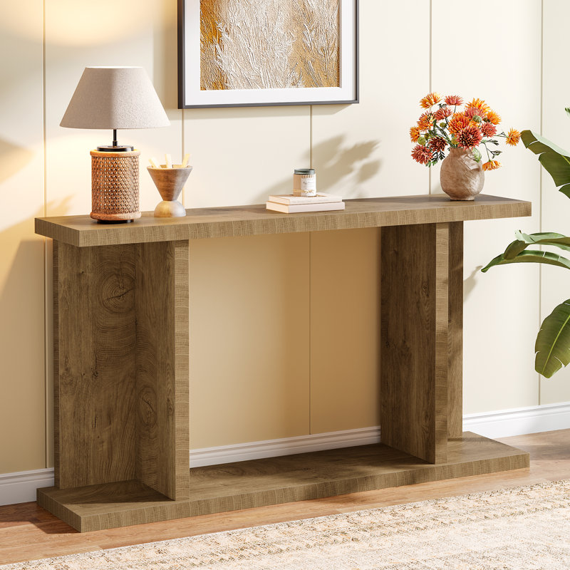 55" Console Table with Open Storage for Entryway, Living Room & Sofa Table