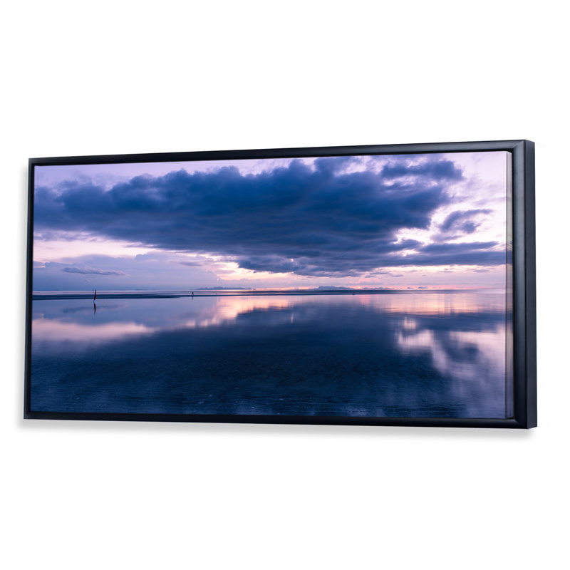 Dramatic Panoramic Tropical Sunset - photographie sur toile, Cadre noir, H 8 po x l 12 po x P 1 po