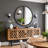 Metal Frame Beaded Decorative Round Wall Mirror-222715116-222715117