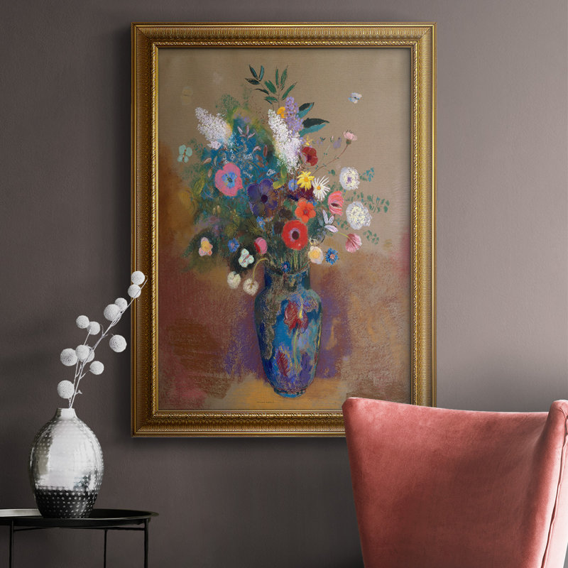 Bouquet de fleurs, toile encadrée de qualité supérieure, prête à être accrochée, H 36 po x l 24 po x P 2,5 po