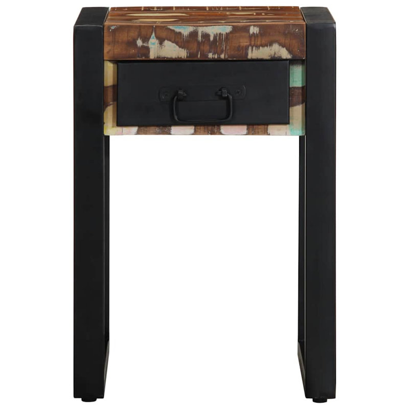 Side Table 35X35x50 Cm Solid Wood Reclaimed, Multicolour