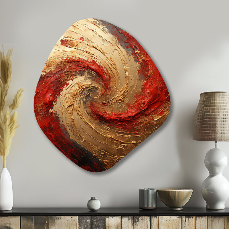 Downham - forme unique de spirales abstraites en métal, sculpture murale asymétrique, H 35 po x l 31 po