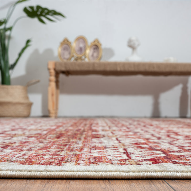 Mirabelle Floral Area Rug in Rust, Rectangle 8'5" x 11'5"