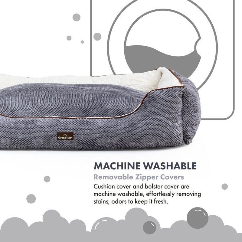 X-Large Silver Orthopedic Flannel Dog Bed
