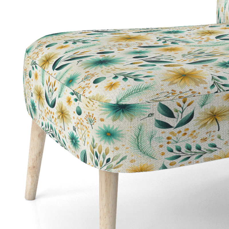 Botanical Bohemian Dream Green Motif - Chaise d'appoint rembourrée scandinave, chaise d'appoint Botanical Nature