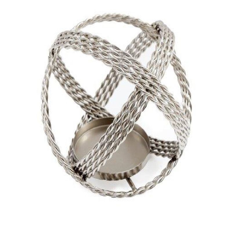 Montreuil Metal Tabletop Tealight Holder, 18cm H x 15cm W x 15cm D, Silver