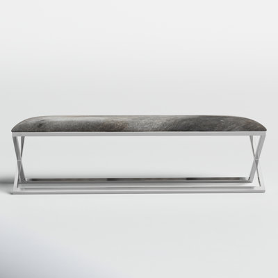 Rosanne 60" Genuine Leather Entryway Bench