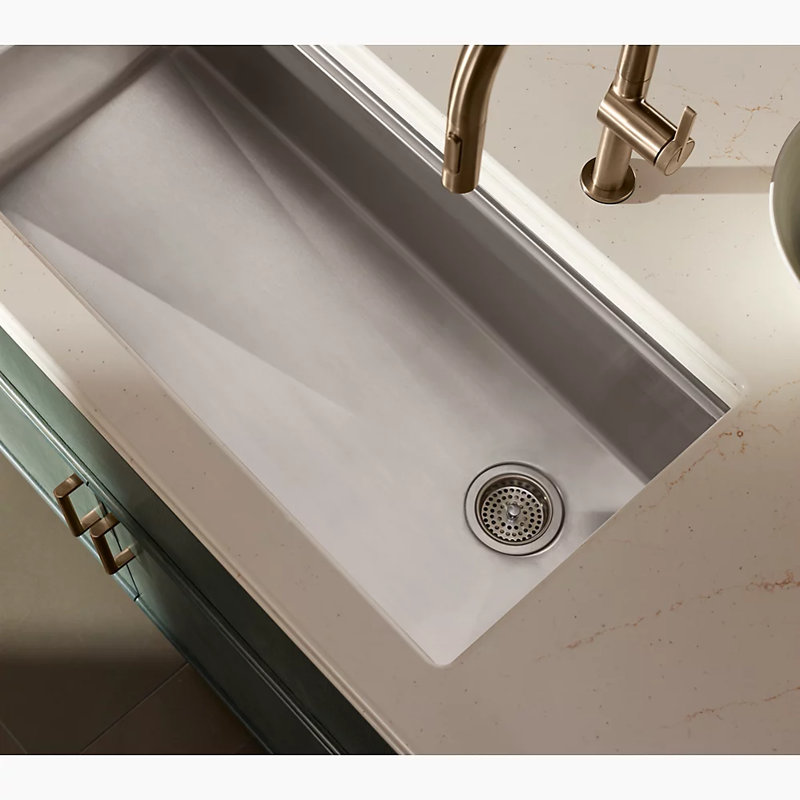 Duostrainer Drain d'évier et crépine avec cordier, Doré vibrant
