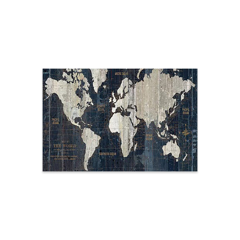 «Old World Map Blue» par Wild Apple Portfolio - impression non encadrée, H 24 po x l 16 po x P 0,25 po