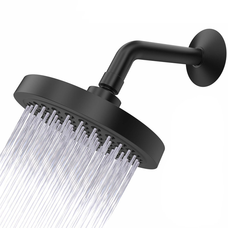6-Inch High-Pressure Rainfall Shower Head - Anti-Clog Silicone Jets, 2.5 GPM Detachable Restrictor & Easy-Clean Design