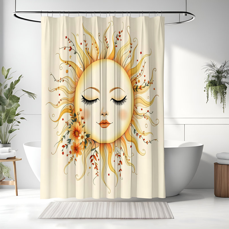Shower Curtain w/ Bathmat, 72"H x 70"W