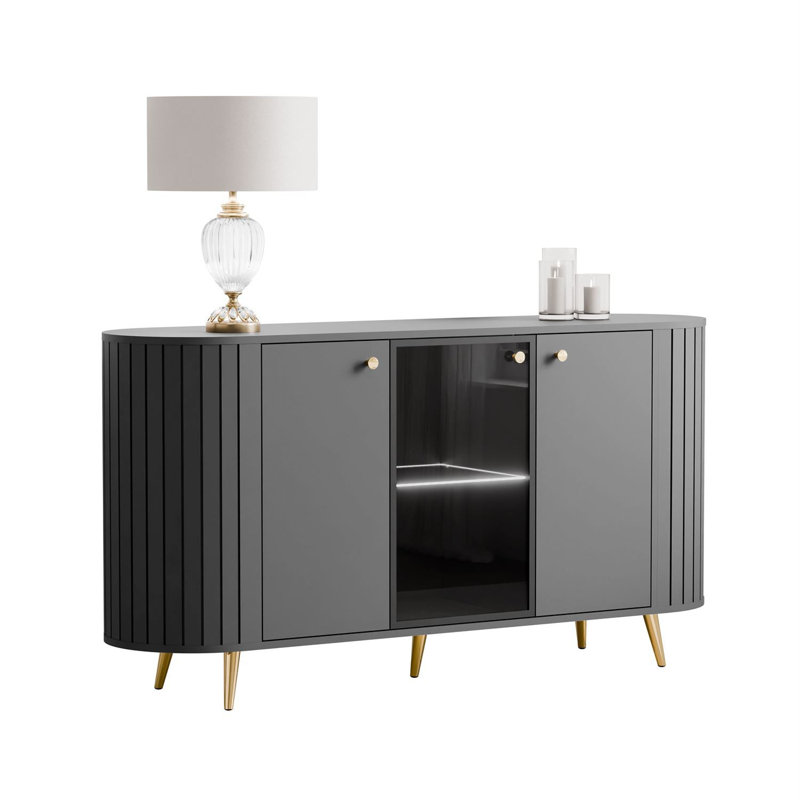 150cm Sideboard, Black/Gold