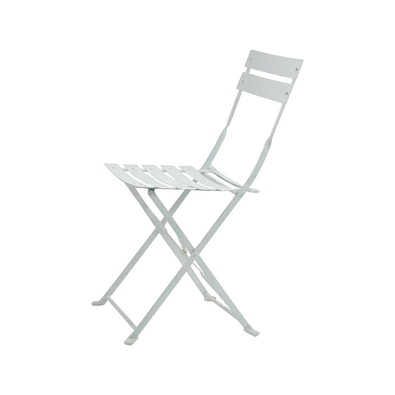 Ensemble de chaises pliantes élégantes pour l'extérieur blanc 16 po avec métal thermolaqué résistant aux intempéries, Blanc