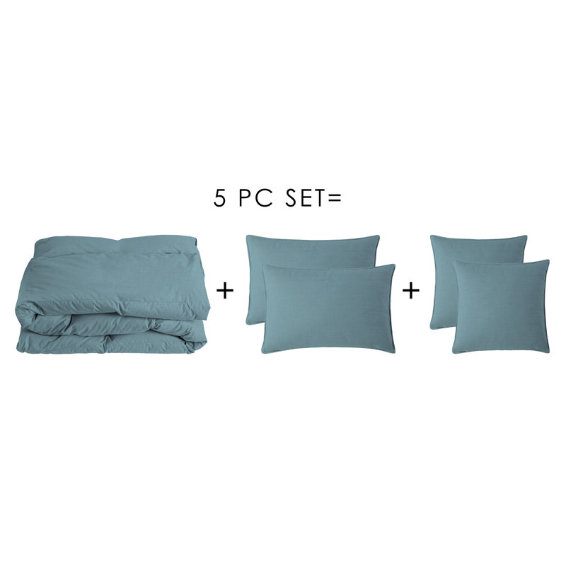 Carter Comforter Set, Super Queen Comforter + 2 Shams + 2 Throw Pillows, White