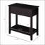 Table de bout étroite avec plateau rabattable et armoire de rangement, parfaite pour les petits espaces et les décors modernes