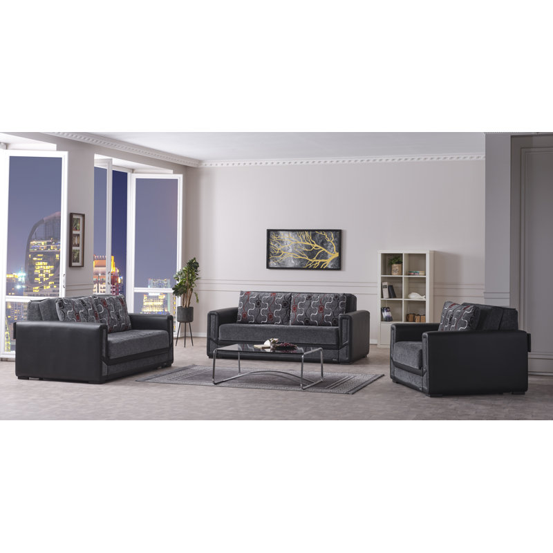 78'' Upholstered Convertible Sofa, Gray Chenille