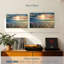 Grand coucher de soleil sur toile 3 pièces-408698749