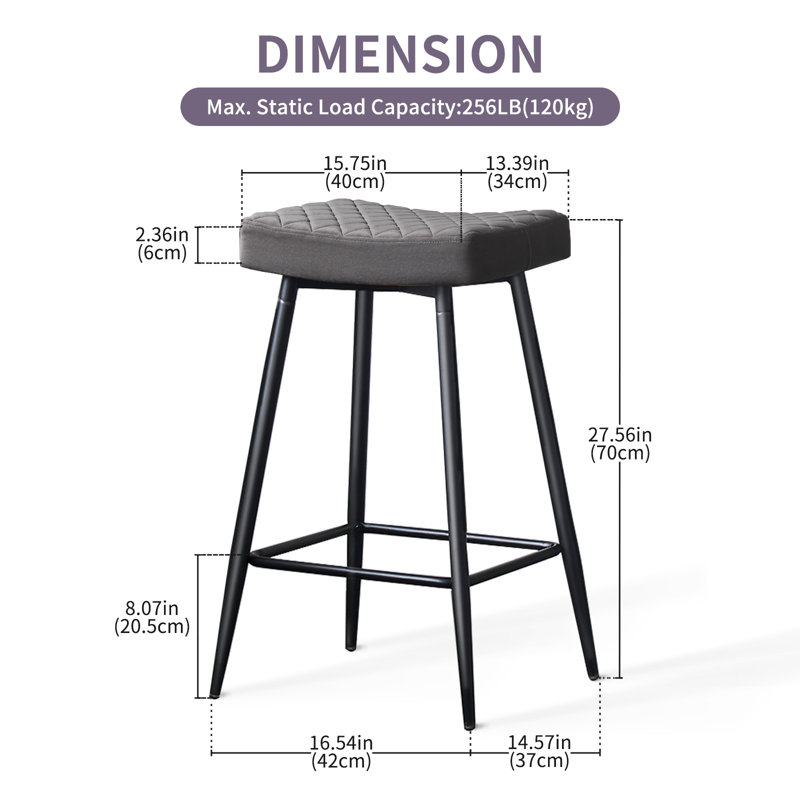 Upholstered Velvet 70cm Height Counter Stool , Grey