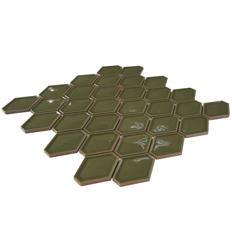 Carrelage à motif mosaïque en porcelaine 2 po x 6 po, Vert