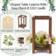 Lot de 18/24 lanternes en bois pour centre de table de mariage, lanternes porte-bougies en bois de sapin massif avec couronne de fleurs artificielles, décoration de table rustique pour réception de mariage, fête et décoration de table à la maison-136258597