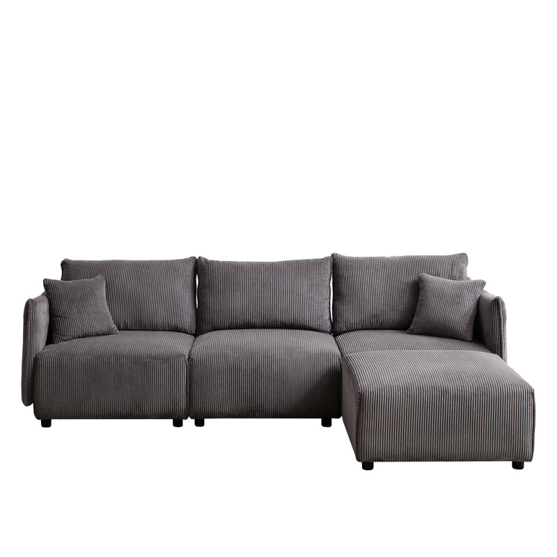 Velours côtelé Modern Living, Gris