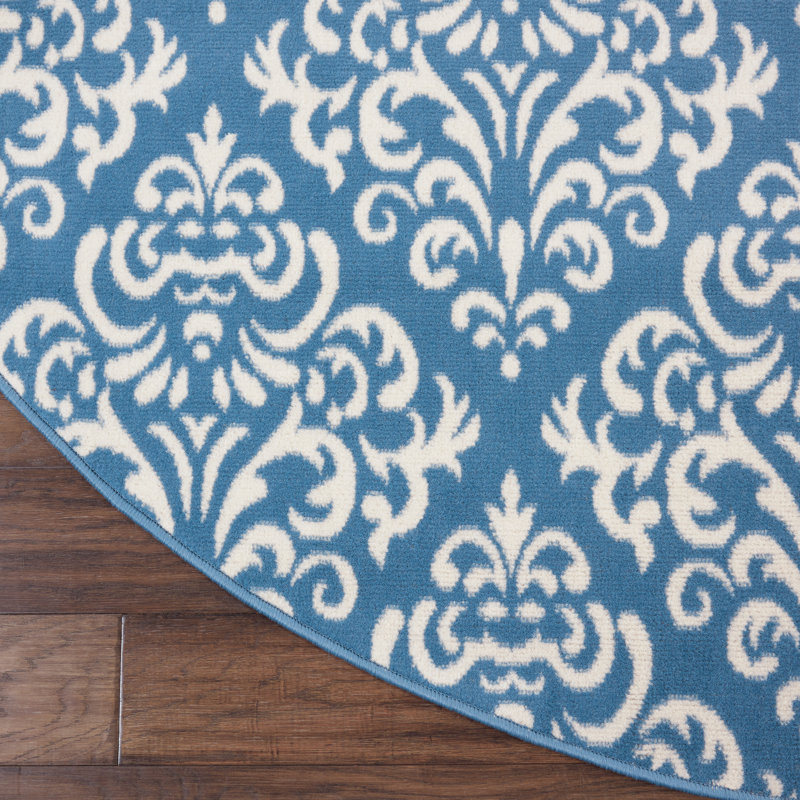 Gjuljeta Damask Indoor Rug, Round 8'