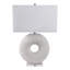 Lampe de table moderne avec abat-jour rectangulaire ovale - Lampe de chevet pour la chambre à coucher et le salon, le bureau et l'éclairage de table d'appoint - 31 po, blanc