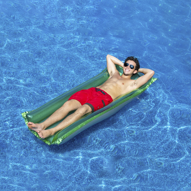 Inflatable Reflective Sun Tanner Pool Float - 72" - Green