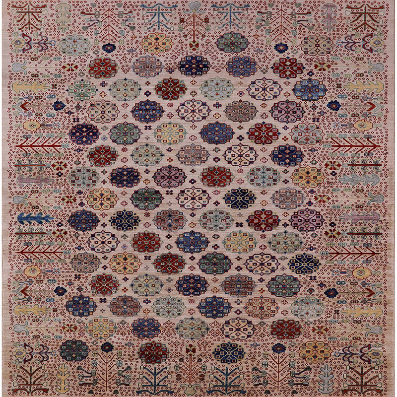 Floral Indoor Rug, Square 6'