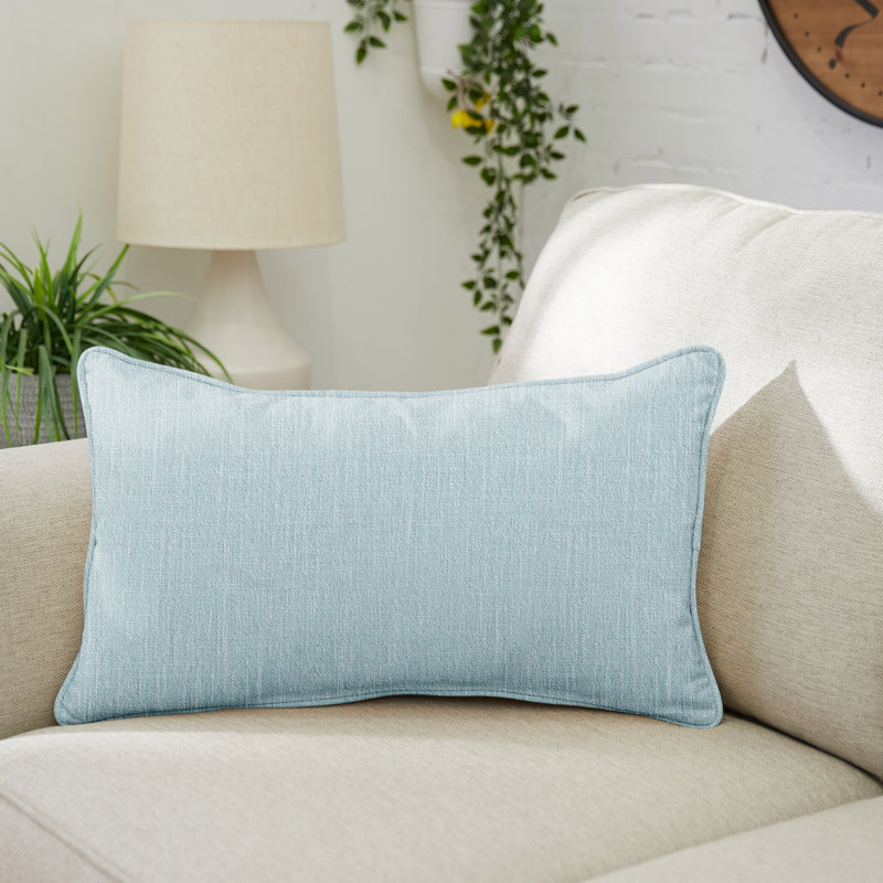 Coussin décoratif intérieur / extérieur en polyester , H 12 po x l 18 po, Bleu, Rectangular